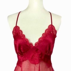 Victoria’s Secret Satin Red Robe & Nightie Set